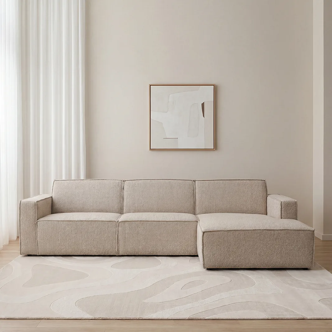 LABEL51 Hoekbank Kay loungebank rechts in Royal Boucle Natural