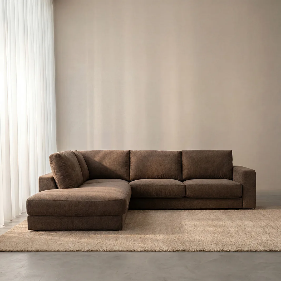 LABEL51 Ecksofa Valero links in Tresor Retro Taupe
