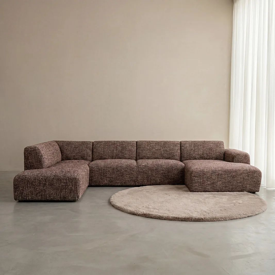 LABEL51 Sofa Verona links in Silencio Cherry Chocolate