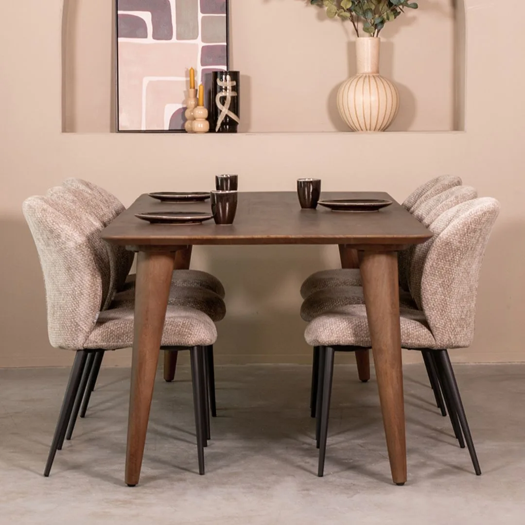LABEL51 Esstisch Fly 190 cm in Espresso mangohout