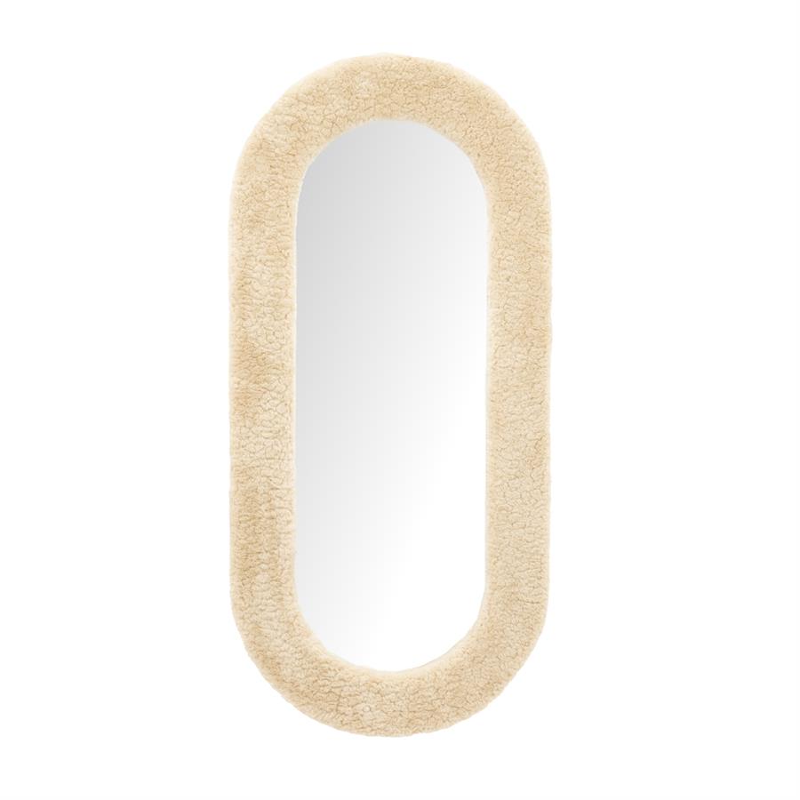Spiegel Kiss large bruin (Glas & stof) - By-Boo - Beige