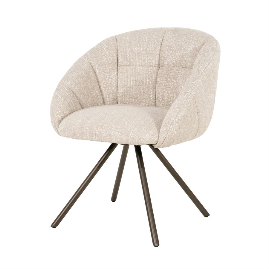 Dining chair Tara Punto (Fabric, Beige) - Eleonora