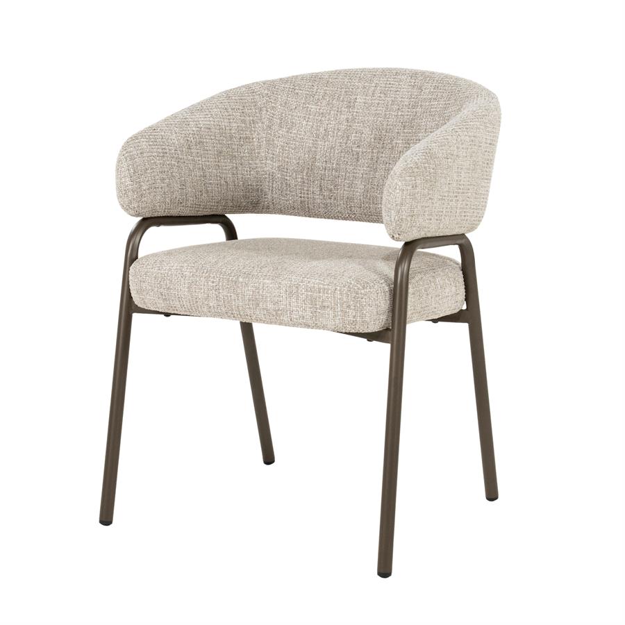 Dining chair Fabrice Veso (Stof & metaal, Taupe) - Eleonora