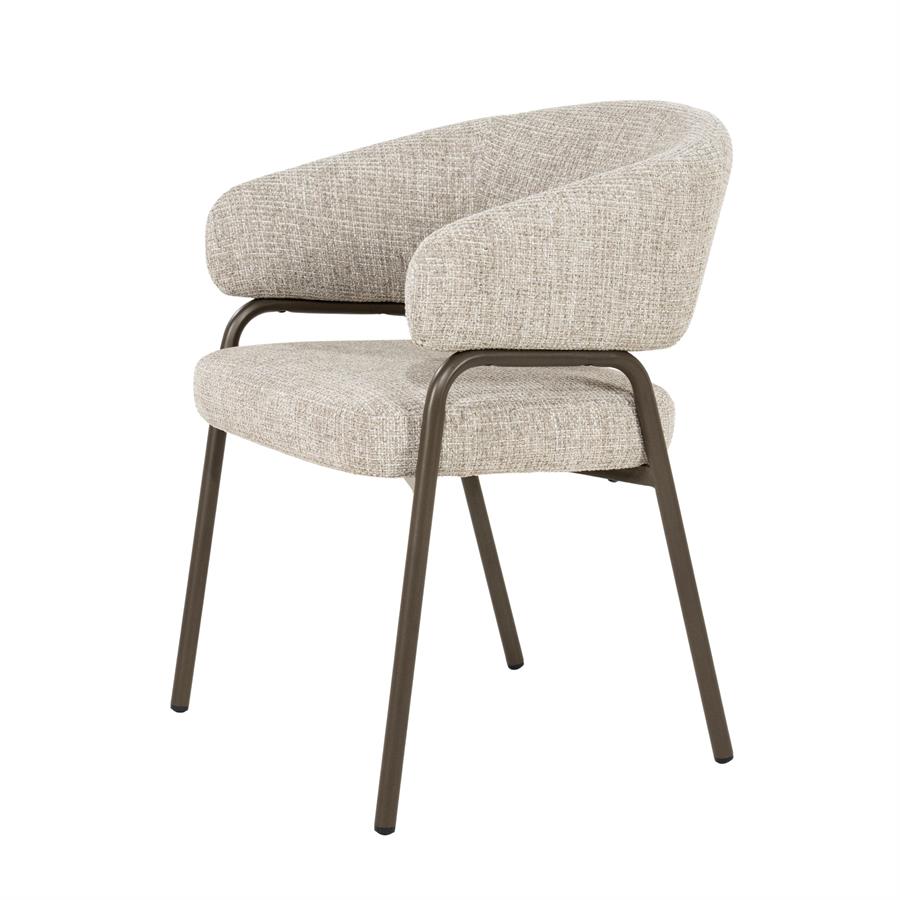 Esszimmerstuhl Fabrice Veso (Stoff & Metall, Taupe) - Eleonora