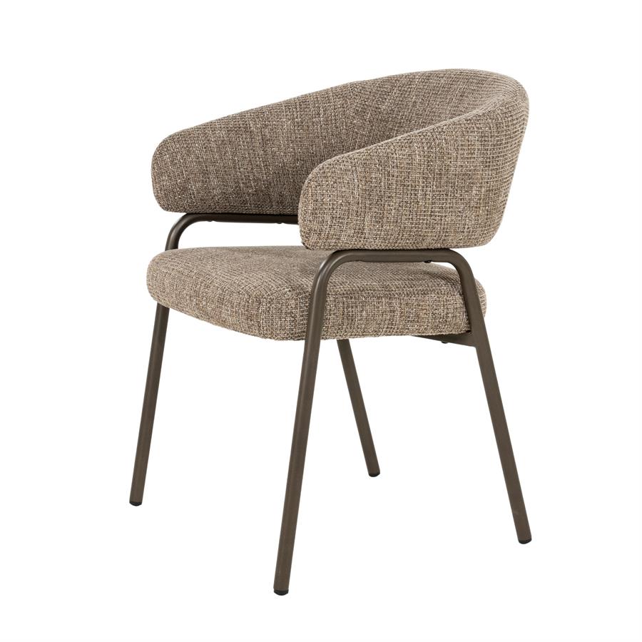 Dining chair Fabrice Veso (Stof & metaal, Taupe) - Eleonora