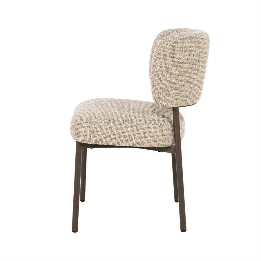 Dining chair Marlon Veris (Stof & metaal, Taupe) - Eleonora