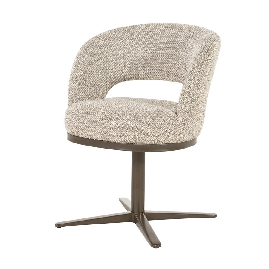 Esszimmerstuhl Gigi Tofa (Stoff & Metall, Taupe) - Eleonora
