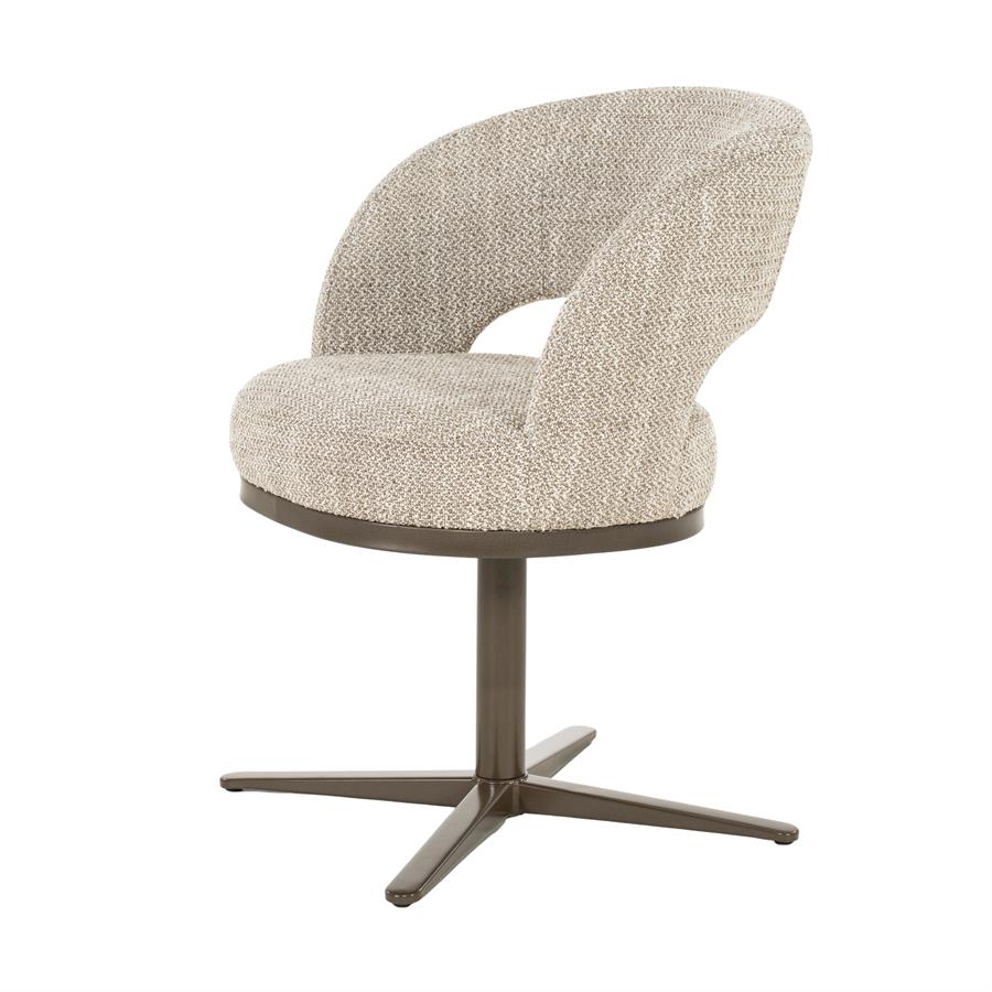 Esszimmerstuhl Gigi Tofa (Stoff & Metall, Taupe) - Eleonora