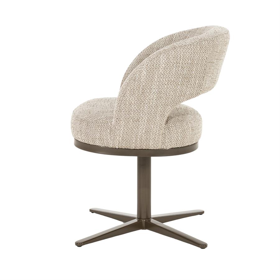 Esszimmerstuhl Gigi Tofa (Stoff & Metall, Taupe) - Eleonora