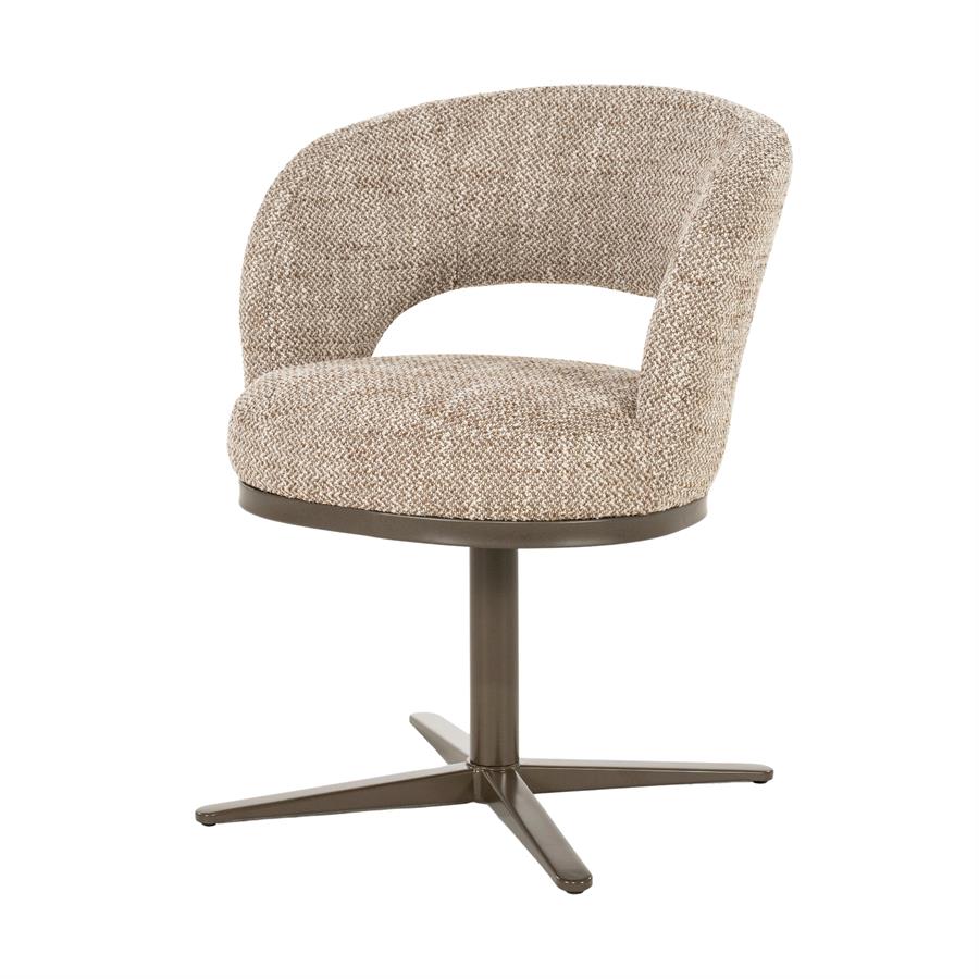 Esszimmerstuhl Gigi Tofa (Stoff & Metall, Taupe) - Eleonora
