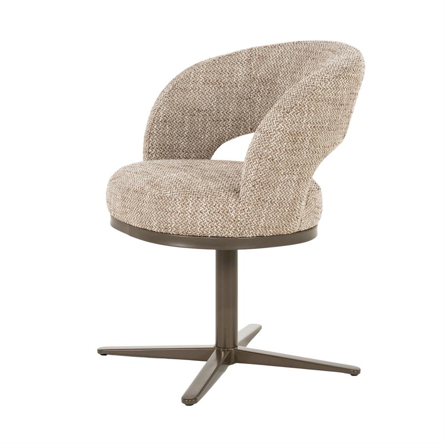 Esszimmerstuhl Gigi Tofa (Stoff & Metall, Taupe) - Eleonora