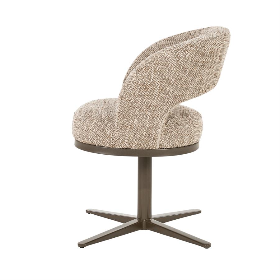 Dining chair Gigi Tofa (Stof & metaal, Taupe) - Eleonora