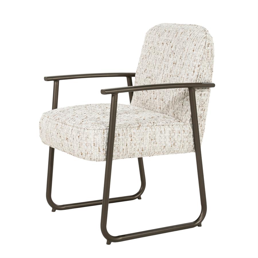 Esszimmerstuhl Norel Vive (Stoff & Metall, Beige) - Eleonora