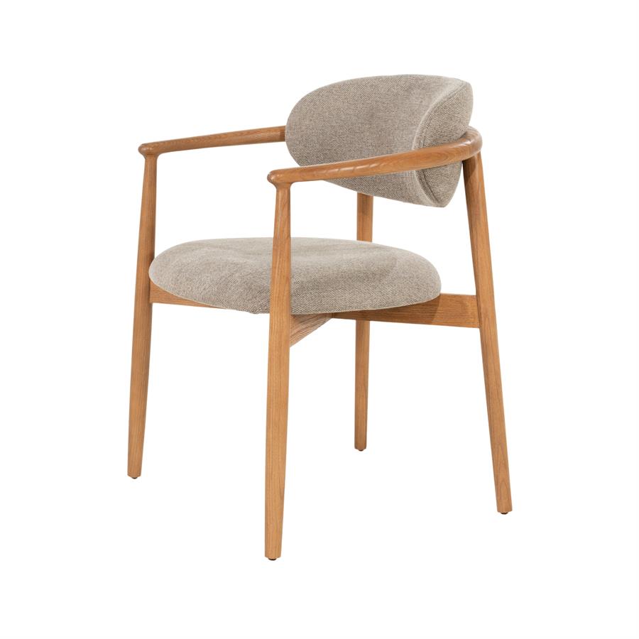 Esszimmerstuhl Roy Dune (Essenhout & Stoff, Beige) - Eleonora