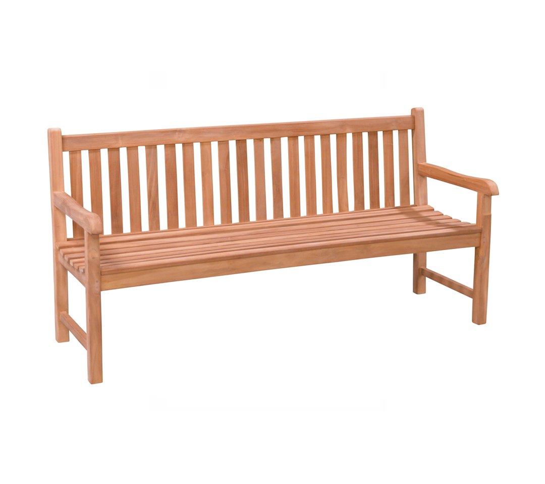 Garden bench Bison 180 cm in teak (Brown) - Livingfurn
