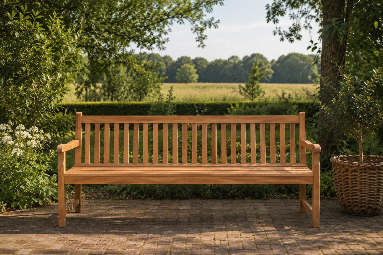 Gartenbank Bison 180 cm aus Teakholz - Livingfurn