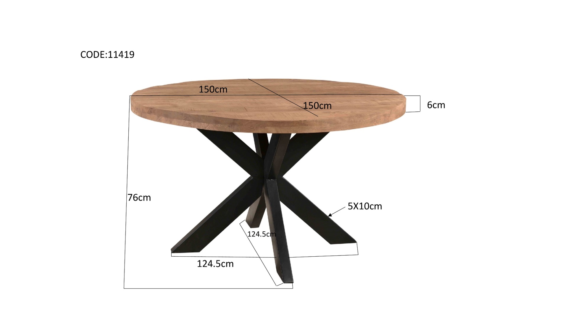 Esstisch Sturdy Round 150 cm - Livingfurn