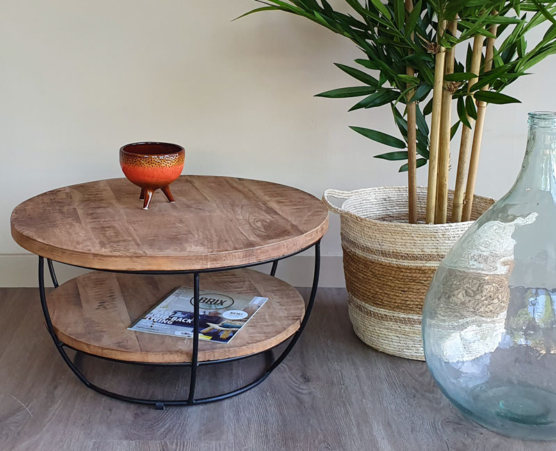 Couchtisch Evan 85 cm (Mangoholz, Braun) - Brix