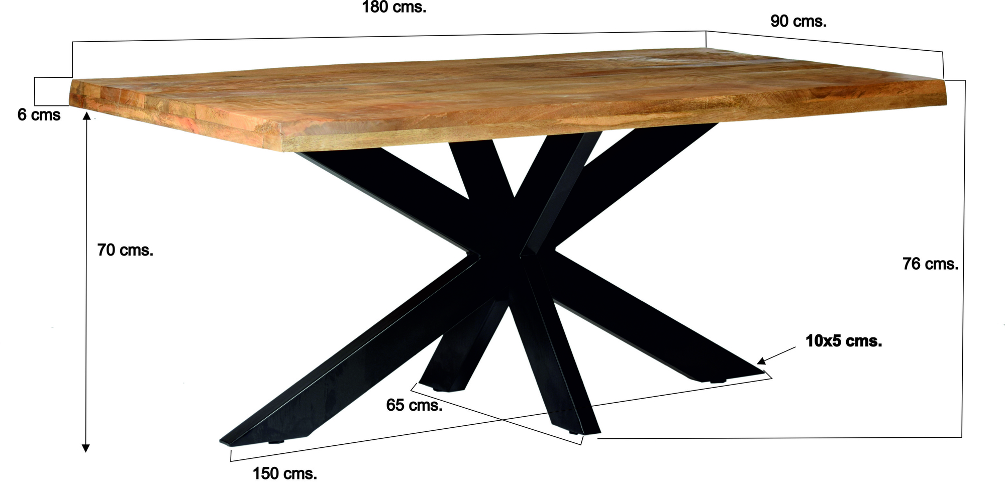 Esstisch Sturdy Tree Top Spider 180 cm - Livingfurn