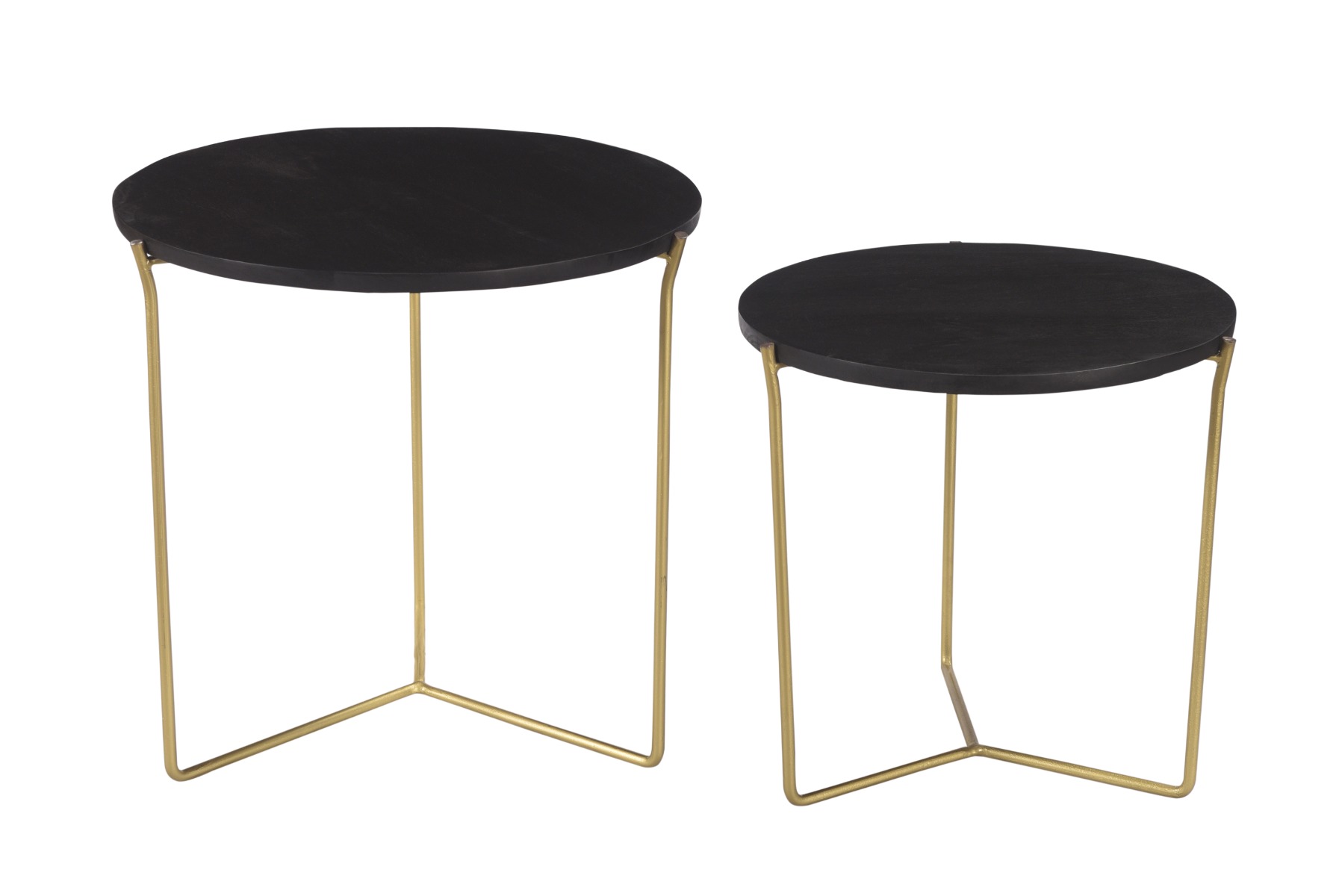 Side Table Mason Black/Brass set of 2 - Livingfurn