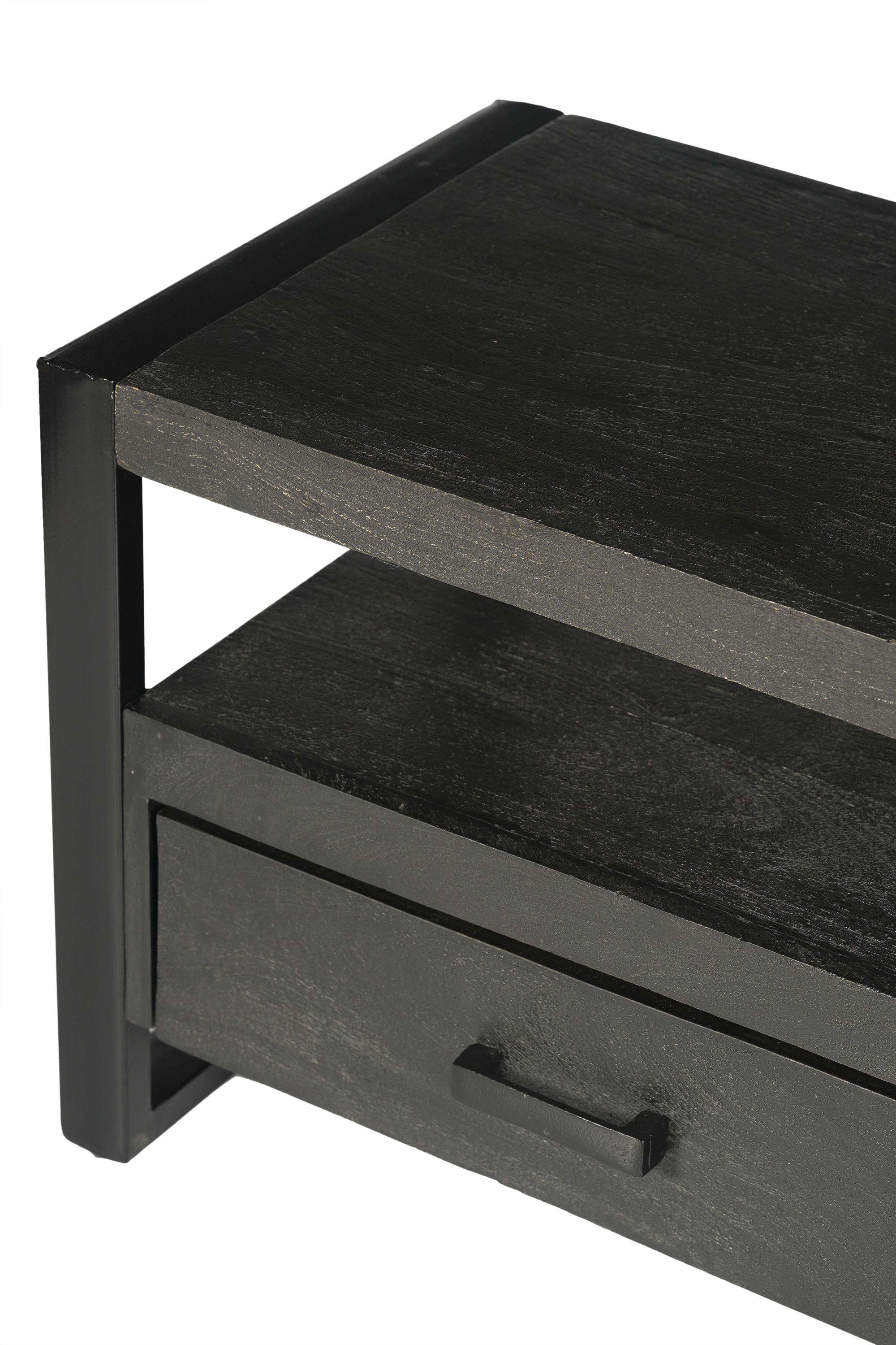 TV-Möbel Norris 120 cm (Mangoholz, Schwarz) - Livingfurn