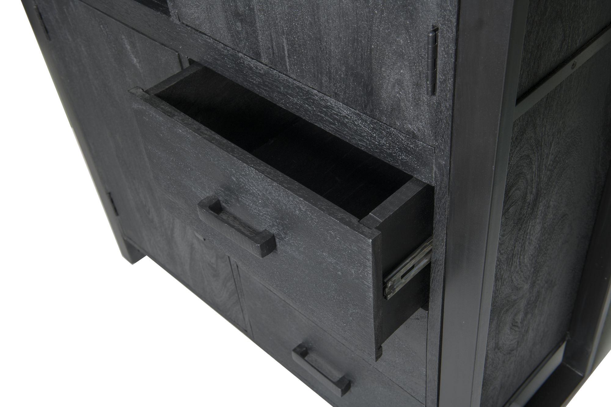 Schrank Norris 100 cm (Mangoholz, Schwarz) - Livingfurn