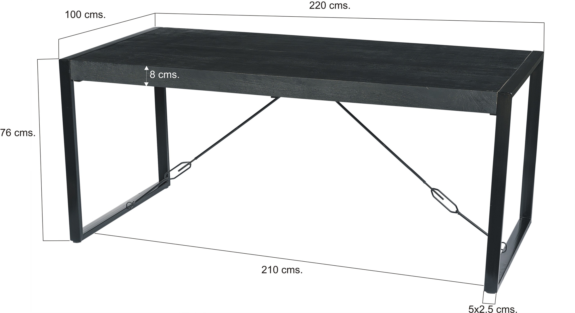 Norris Dining Table 220x100 cm - Livingfurn