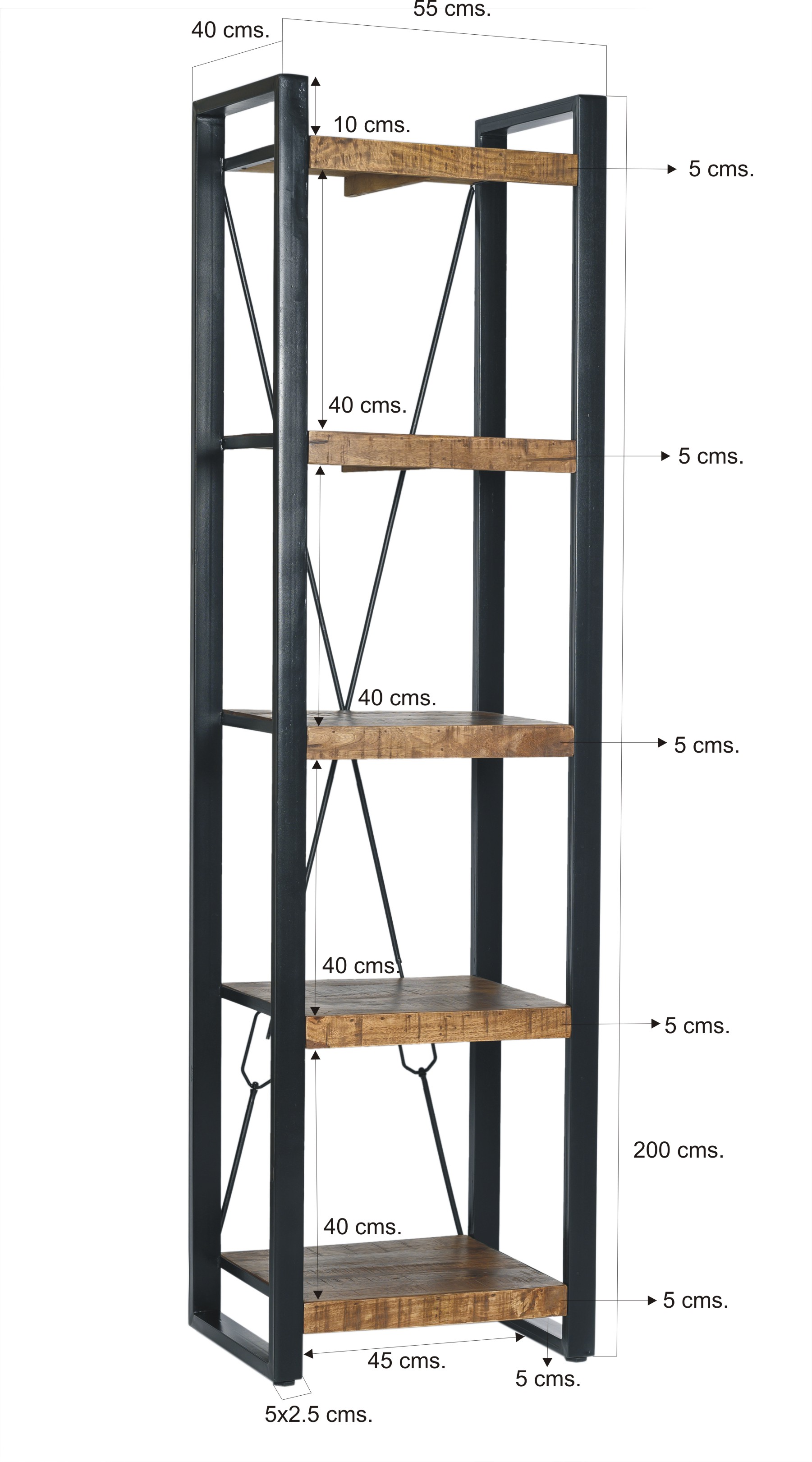 Bookcase Nairobi 55 cm - Livingfurn