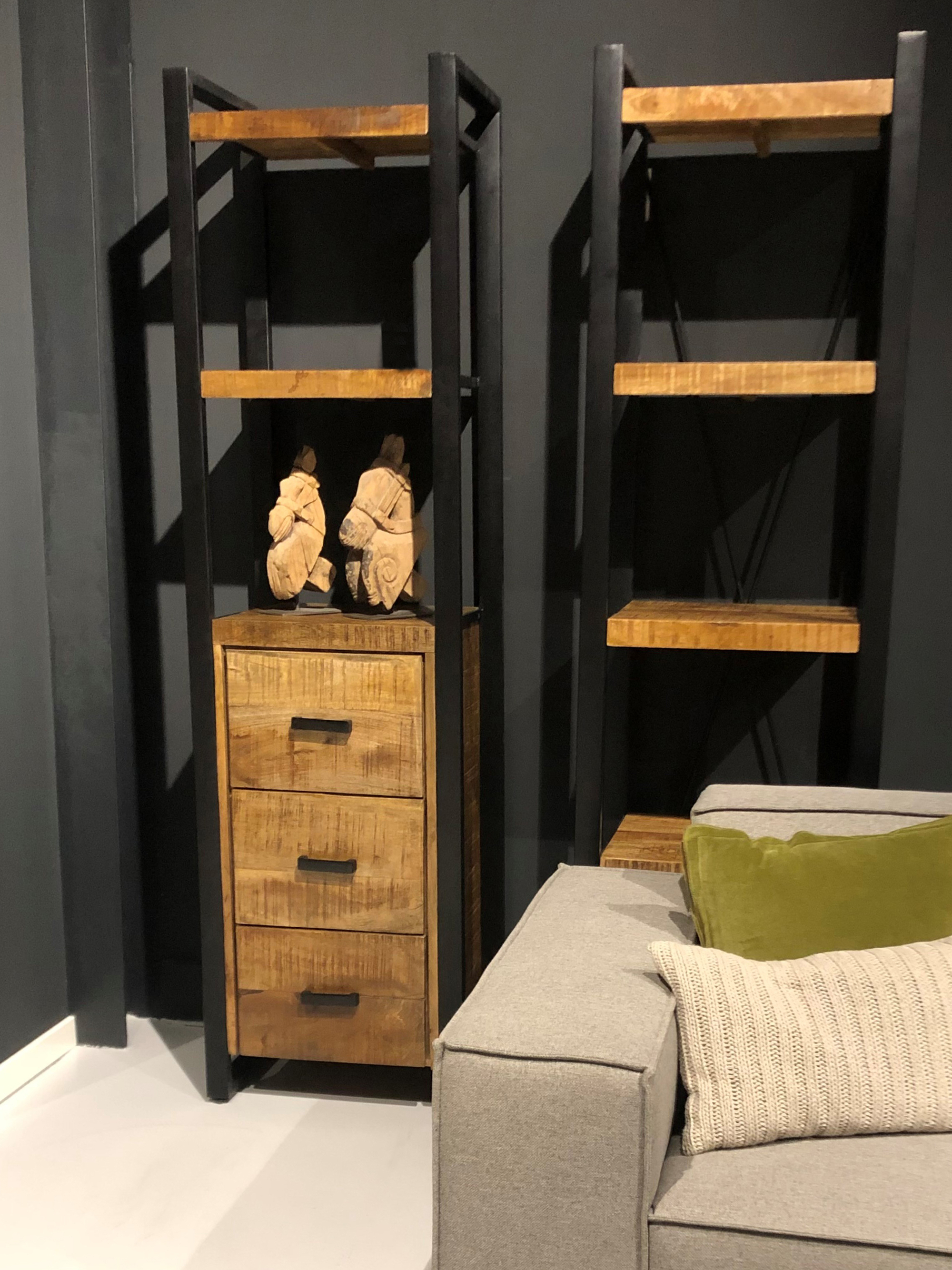 Nairobi Bookcase 3 drawers 55 cm - Livingfurn