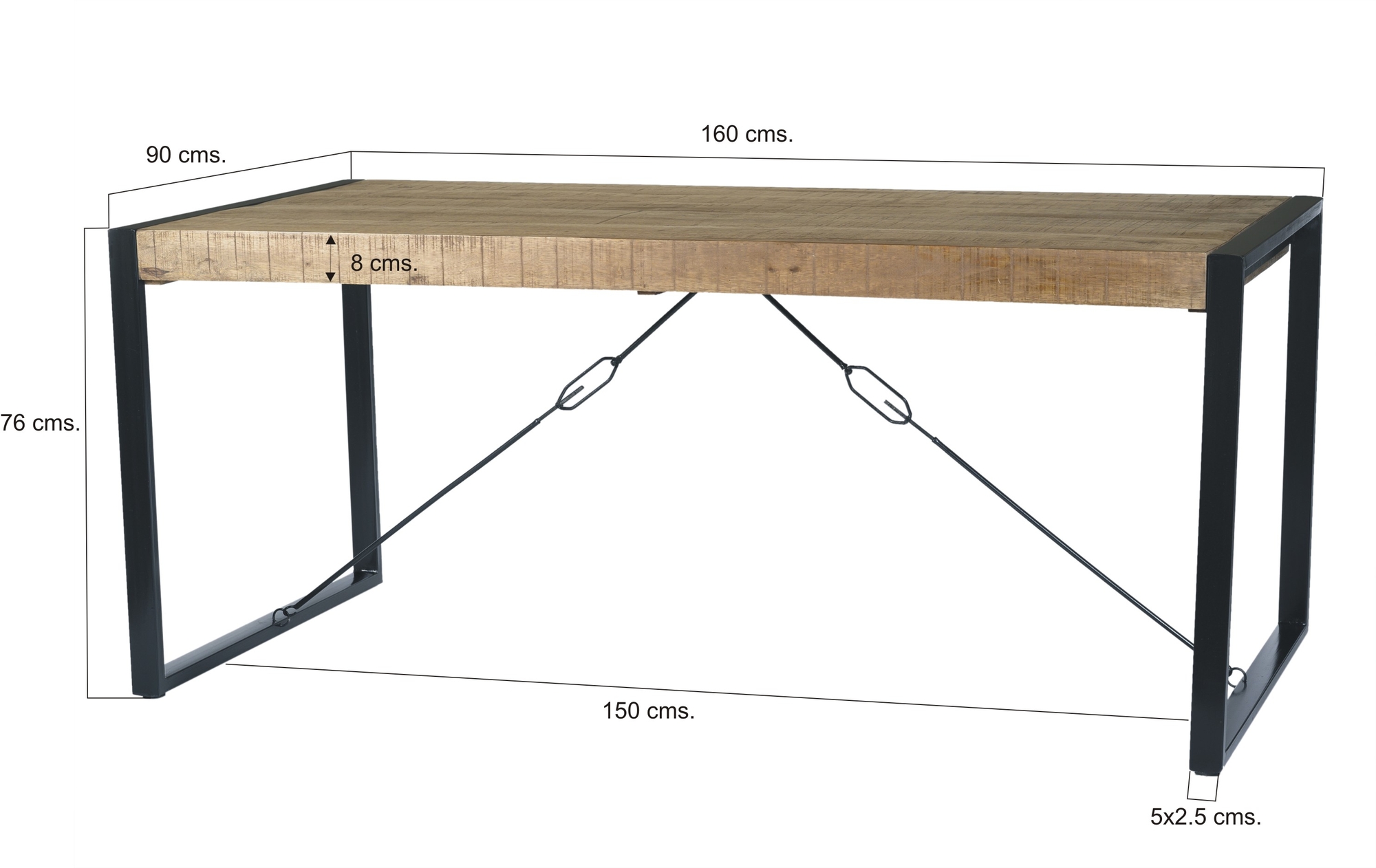 Eettafel Nairobi 160x90 cm - Livingfurn