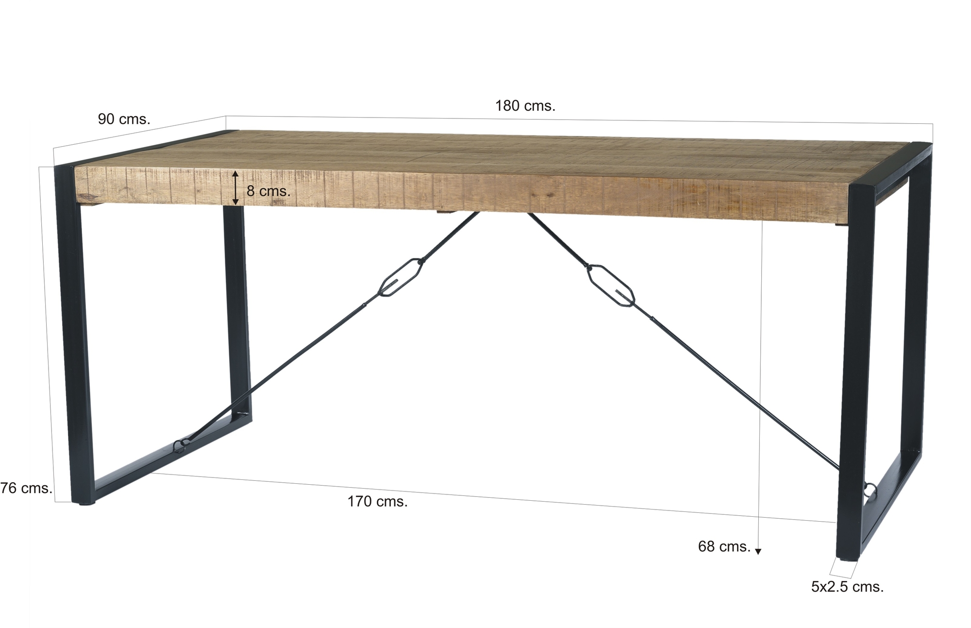 Eettafel Nairobi 180x90 cm - Livingfurn
