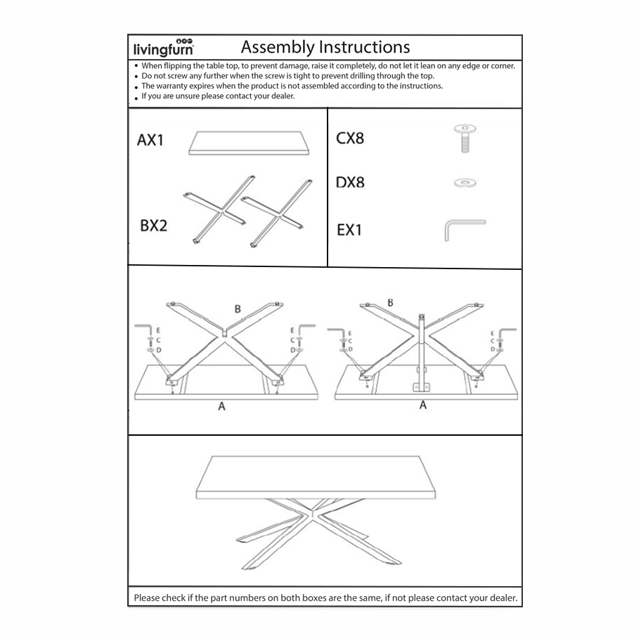 Eettafel Norris Tree Top Spider 240 cm - Livingfurn