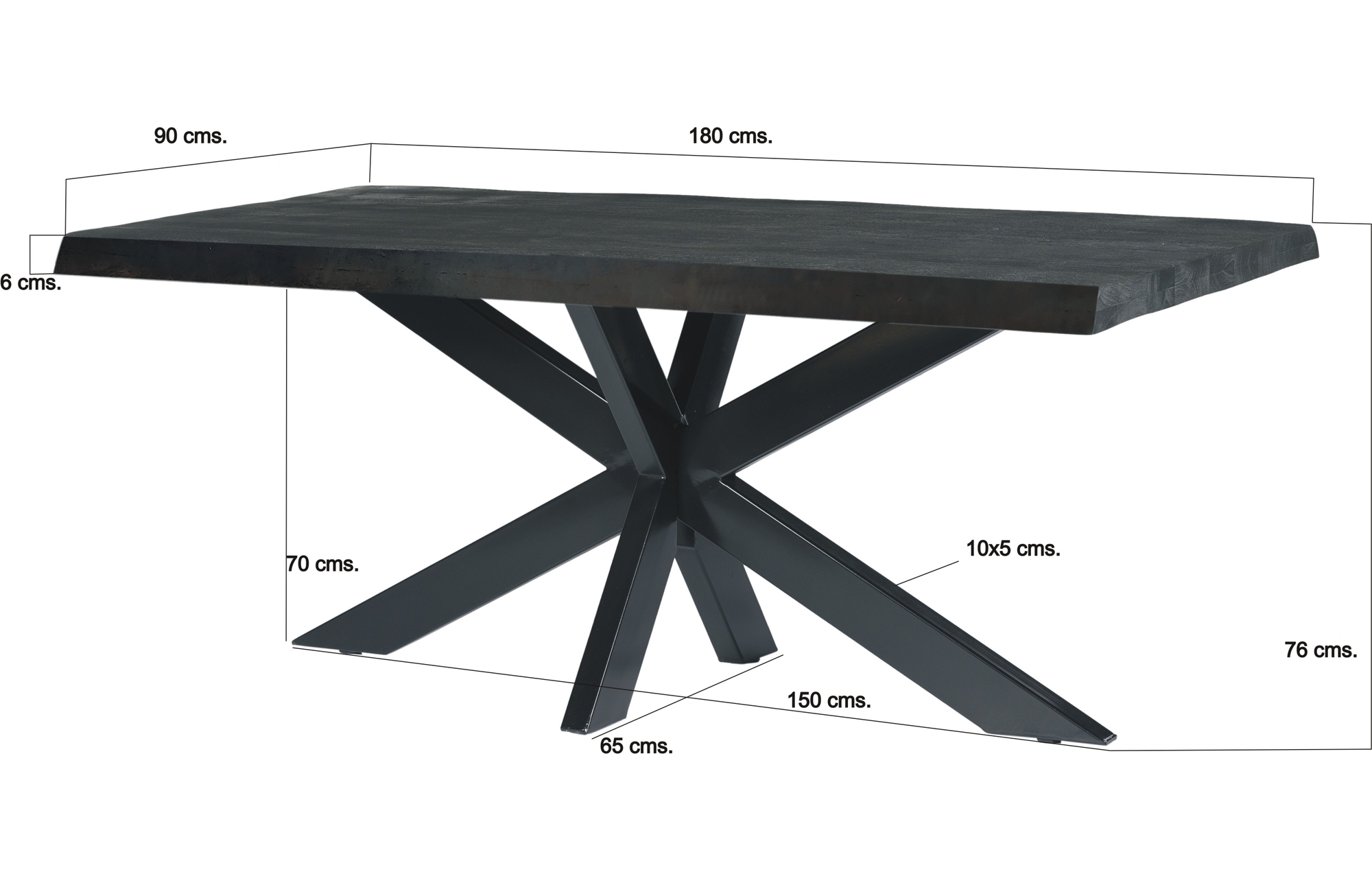 Dining table Norris Tree Top Spider 180cm - Livingfurn
