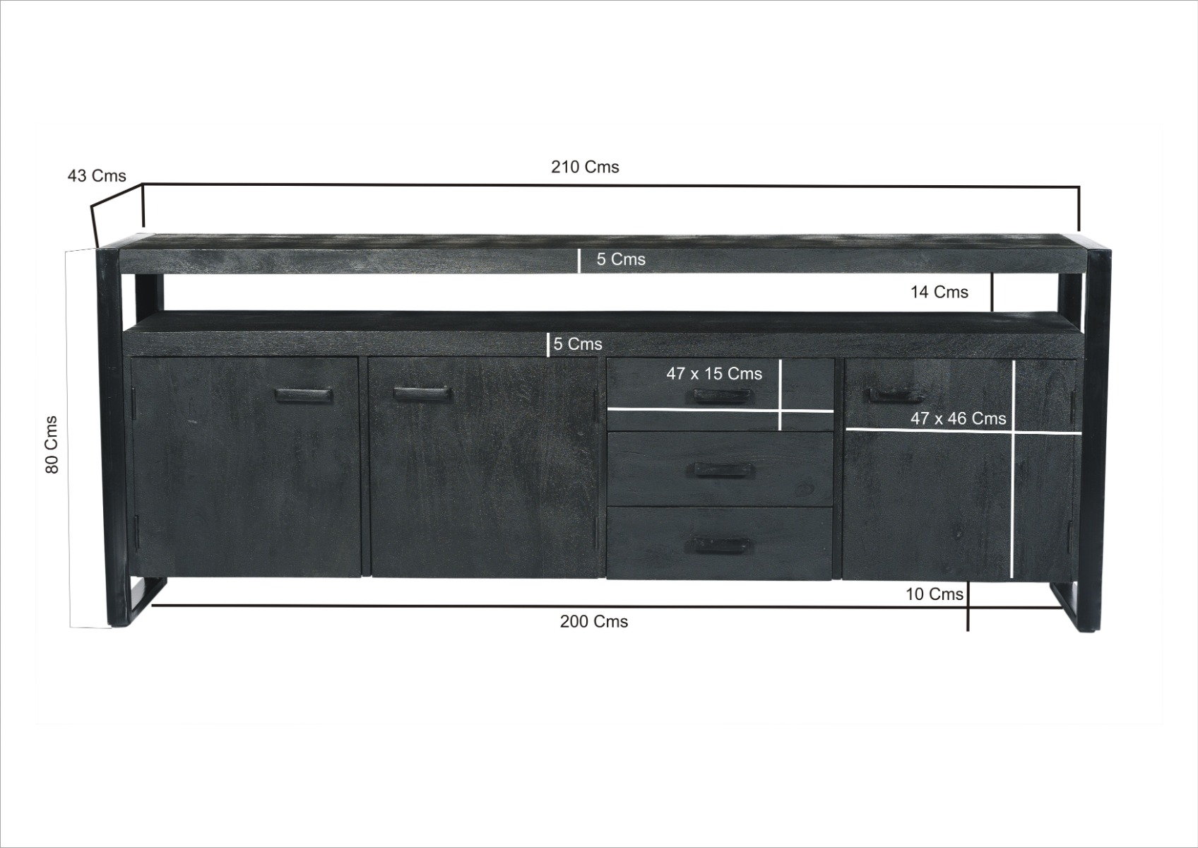 Sideboard Norris 210 cm - Livingfurn