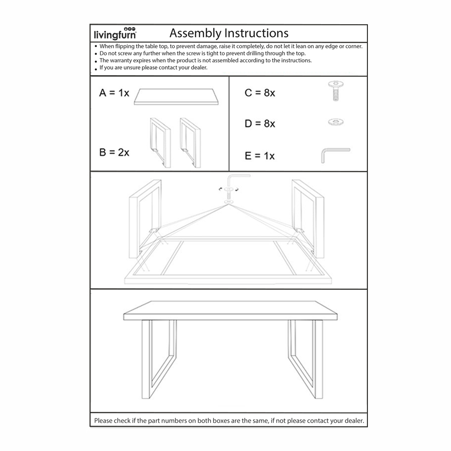 Esstisch Sturdy U 160x90 cm - Livingfurn