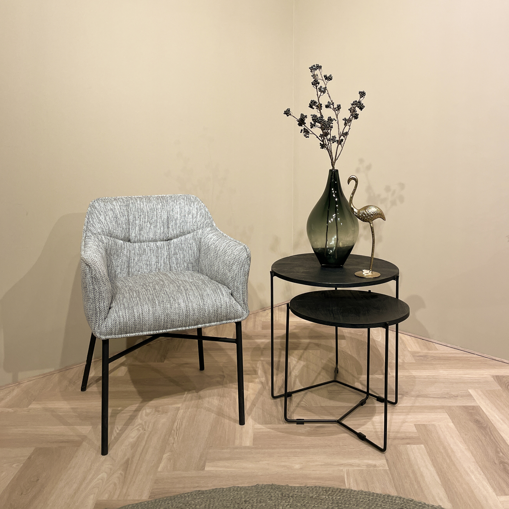 Mason Black/Black Side Table set of 2 - Livingfurn