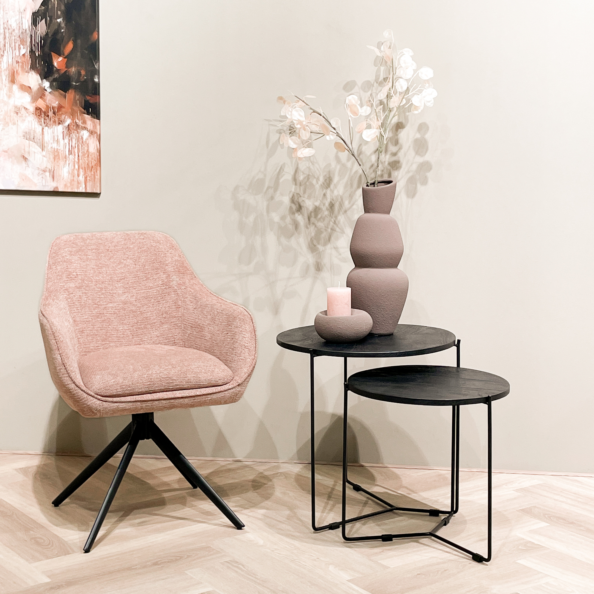 Mason Black/Black Side Table set of 2 - Livingfurn