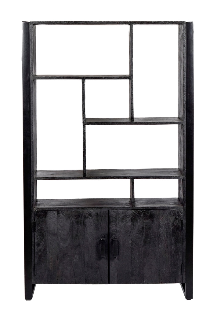 Schrank Norris 110cm (Mangoholz, Schwarz) - Livingfurn