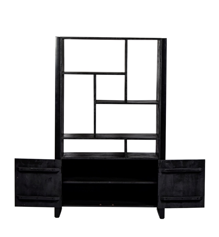 Schrank Norris 110cm (Mangoholz, Schwarz) - Livingfurn
