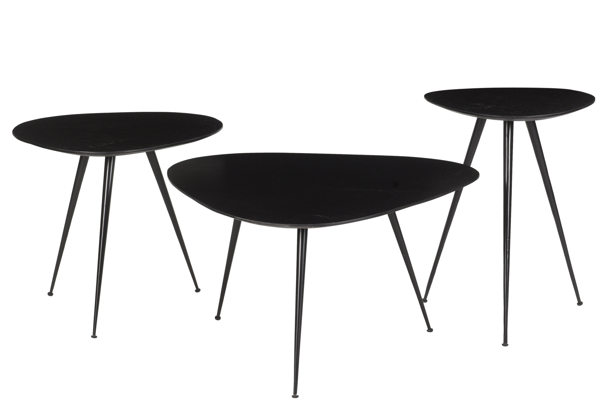 Couchtisch Loua Black Set aus 3 - Brix