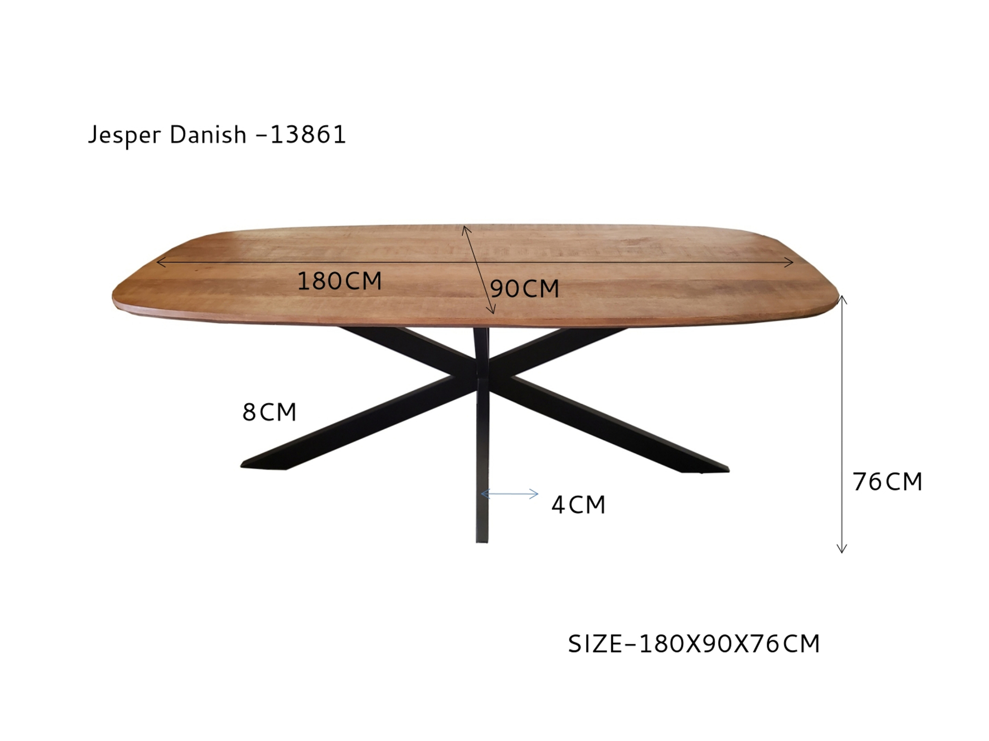 Dining Table Jesper Danish Oval 180cm - Livingfurn