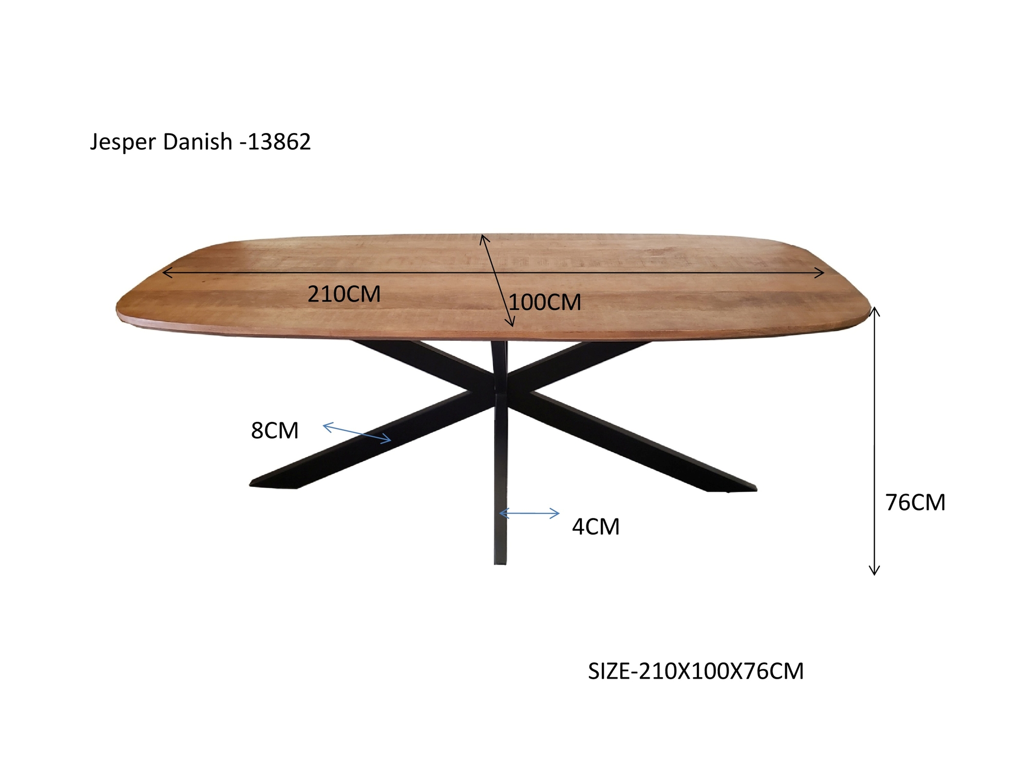 Eettafel Jesper Danish Oval 210cm - Livingfurn
