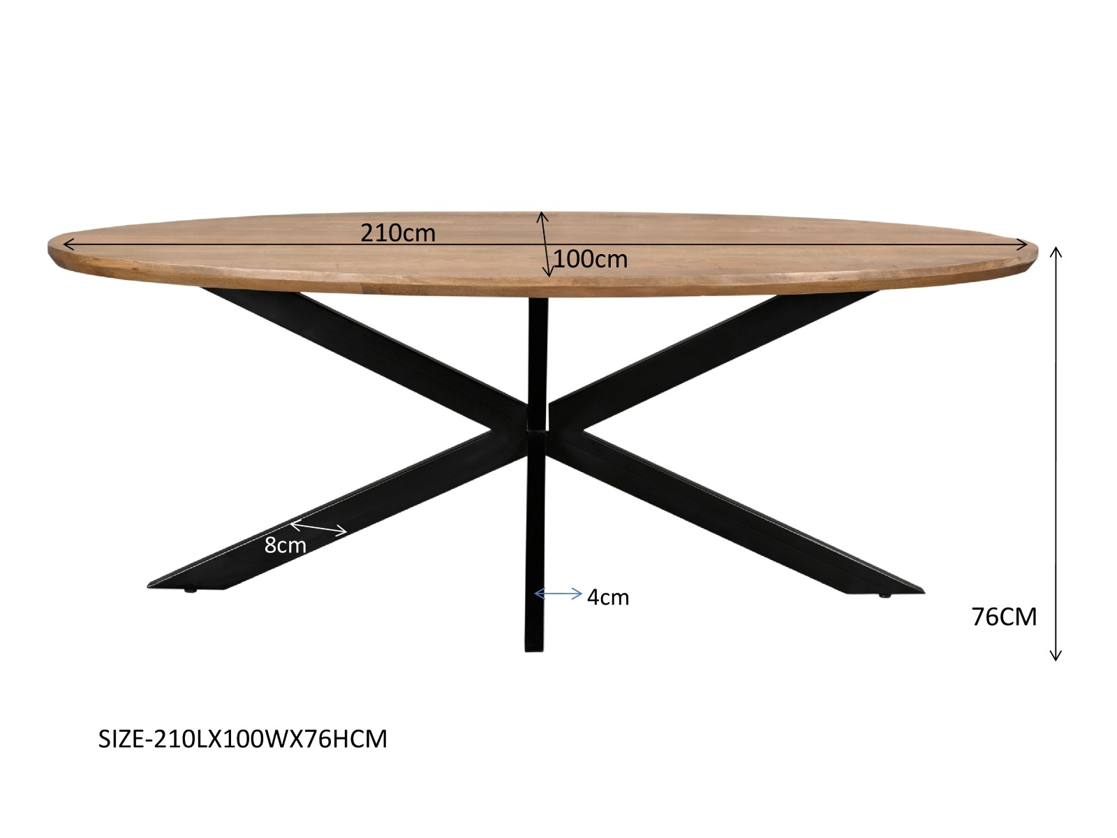 Dining Table Jesper Oval 210 cm - Livingfurn
