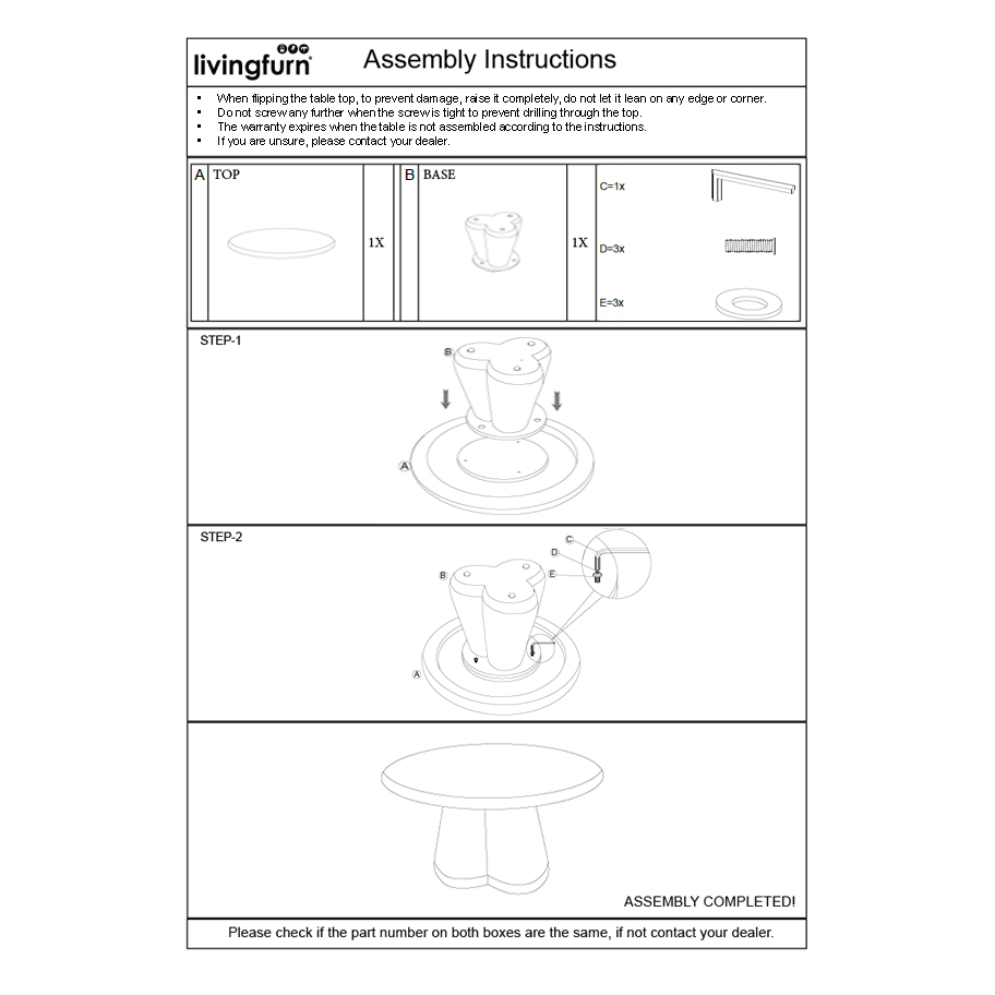 Salontafel Clubs 80cm - Brix