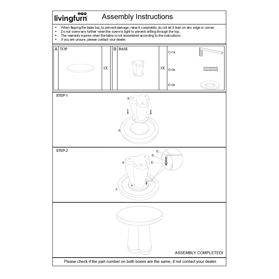Salontafel Clubs 50cm - Brix