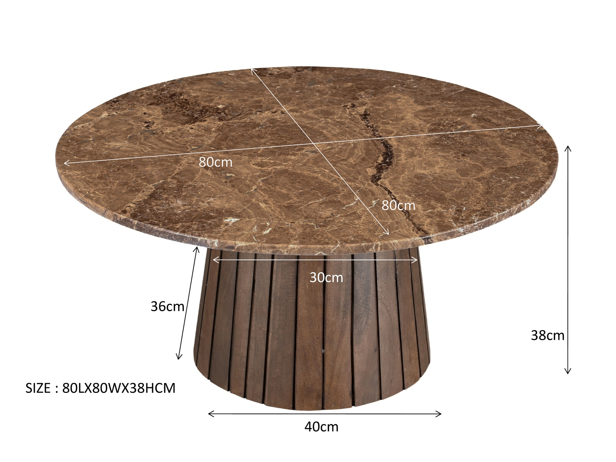 Salontafel Emperador 80cm - Brix