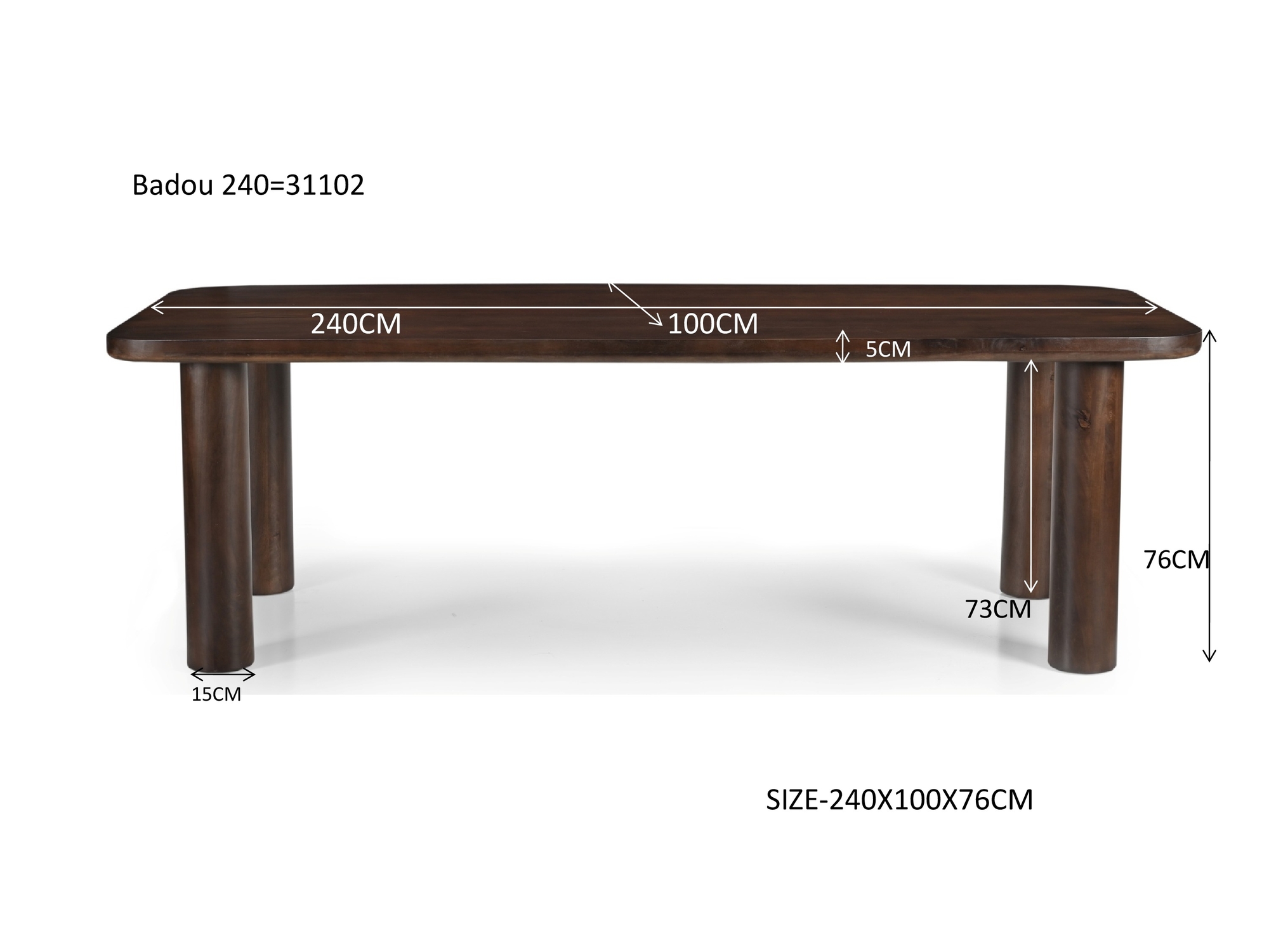 Eettafel Badou 240cm - Brix