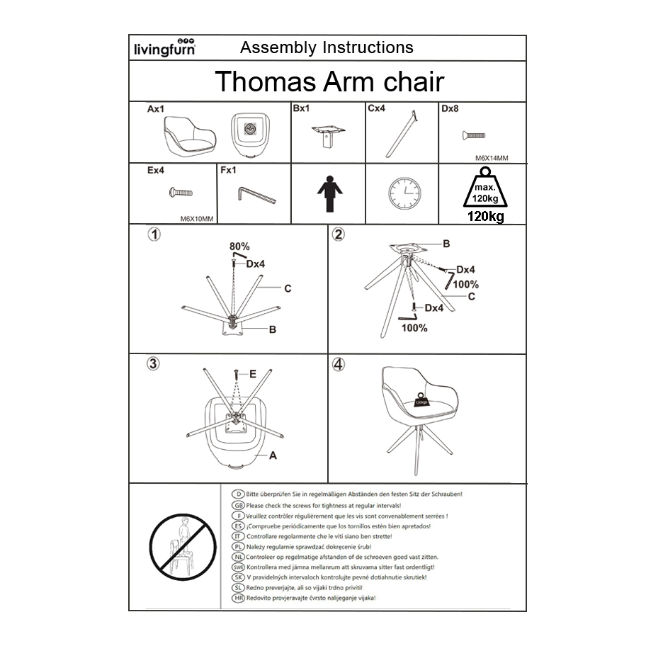 Esszimmerstuhl Thomas Toffee (Stoff, Beige) - Livingfurn