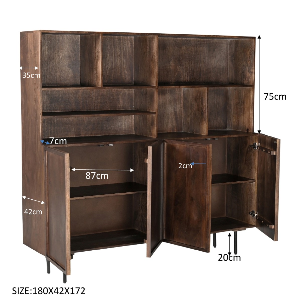 Schrank Elan Brown 180cm - Livingfurn