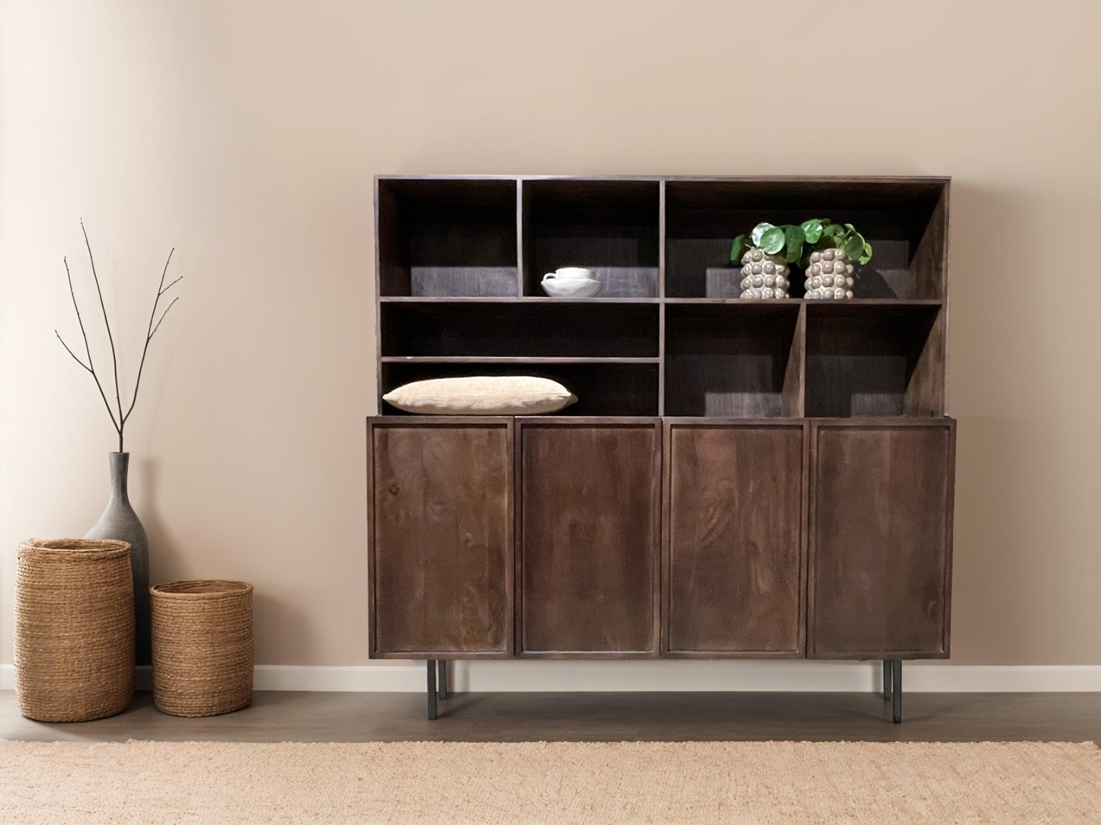 Schrank Elan Brown 180cm (Mangoholz, Braun) - Livingfurn